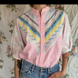Vintage 1980s patchwork top